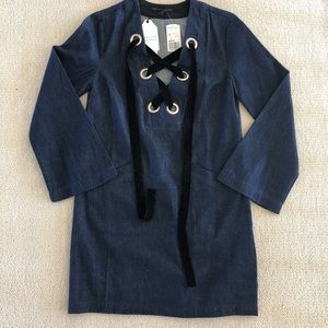 English Factory, Denim & Velvet Dress